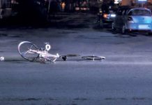 Rowerzysta potrącony i połamany