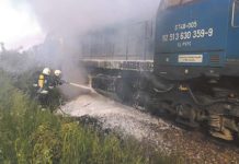 Pociąg w płomieniach