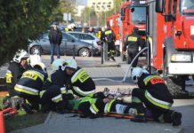 Wypadek i pożar w starostwie