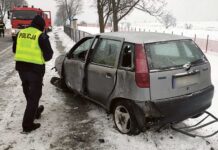 Jazdę zakończył na barierce