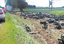 Piwo wypadło z ciężarówki