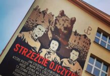 Mural z patriotycznym przesłaniem
