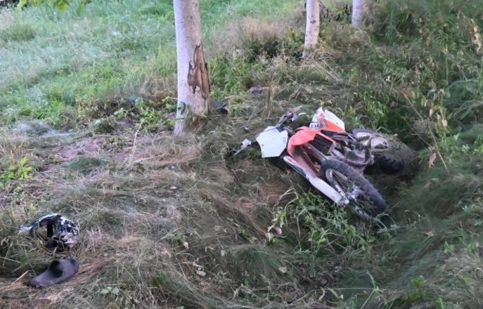 wypadek motocyklisty w trościance