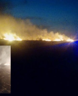 Potężny pożar traw. Łunę było widać z kilometrów