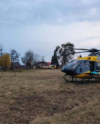 Groźny finał upadku z roweru. Interweniował śmigłowiec LPR