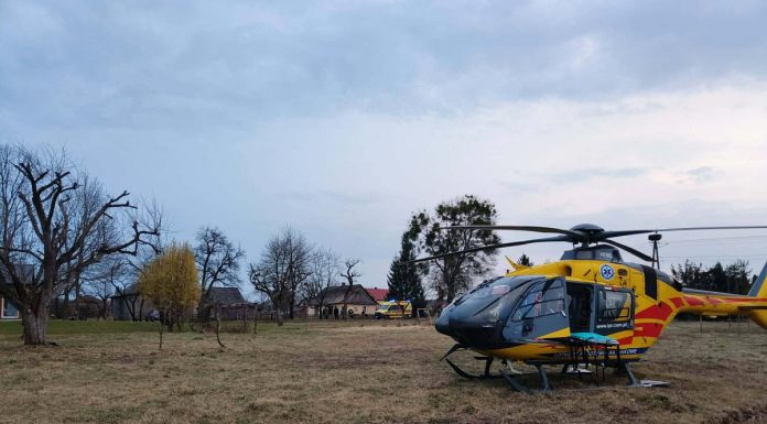 Groźny finał upadku z roweru. Interweniował śmigłowiec LPR