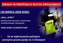 Wchodzi zakaz driftowania i jazdy na jednym kole