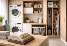 Pralnia i pomieszczenie gospodarcze z płyt meblowych – jak zaprojektować trwałą, ergonomiczną i odporną na wilgoć zabudowę